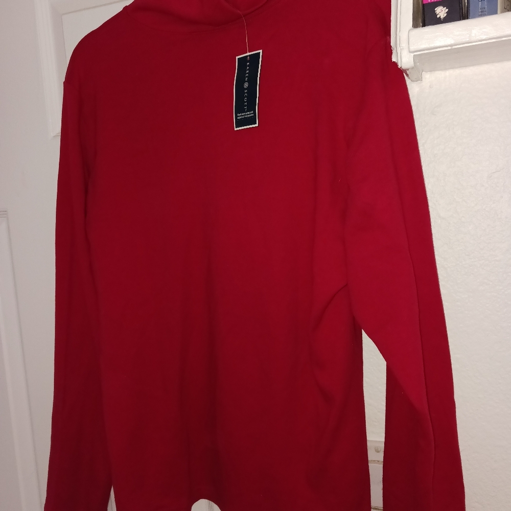 Karen Scott red turtleneck